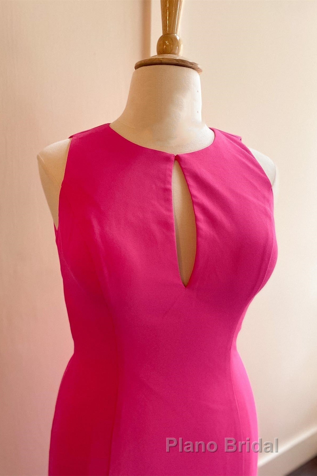 Hot Pink Mermaid Long Prom Dresses with Open Back Secondary image