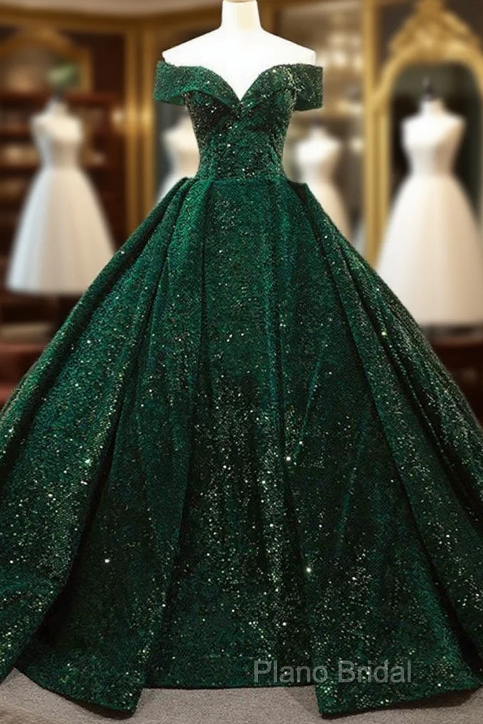Deep Green Long Quinceanera Dresses Sweet 16 Formal Prom Dresses Pageant Dresses Main image