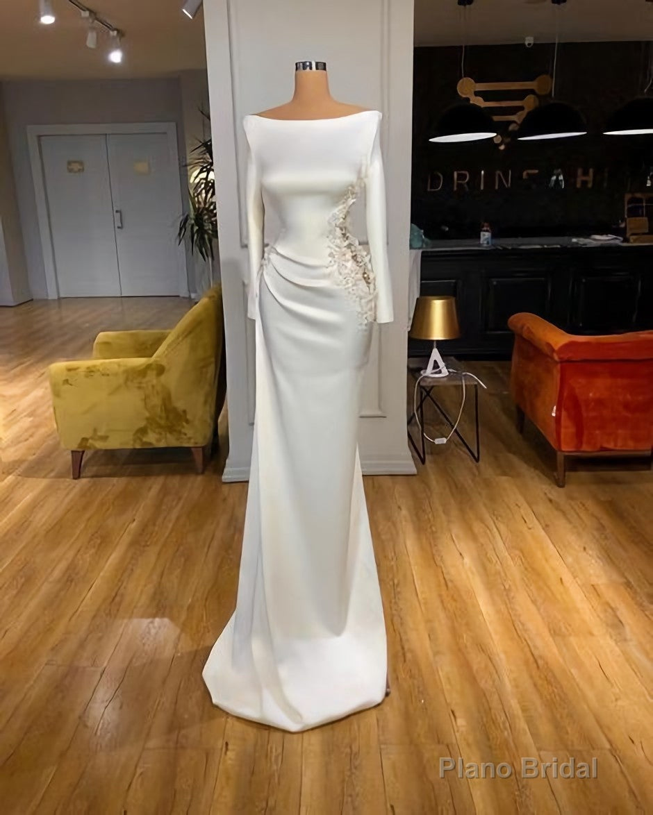 Stunning White Long Sleeve Prom Dress Main image