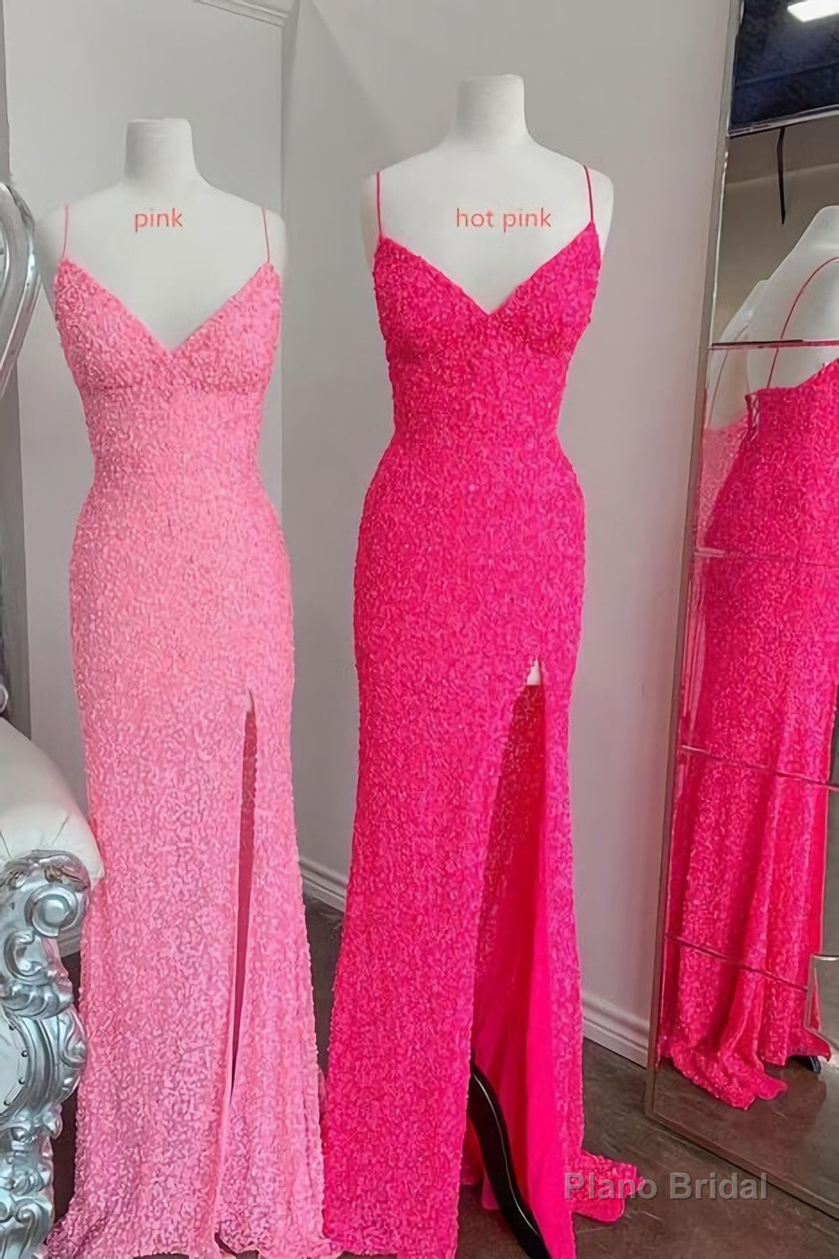 Flattering Mermaid Pink Long Party Dress, Prom Dresses Main image