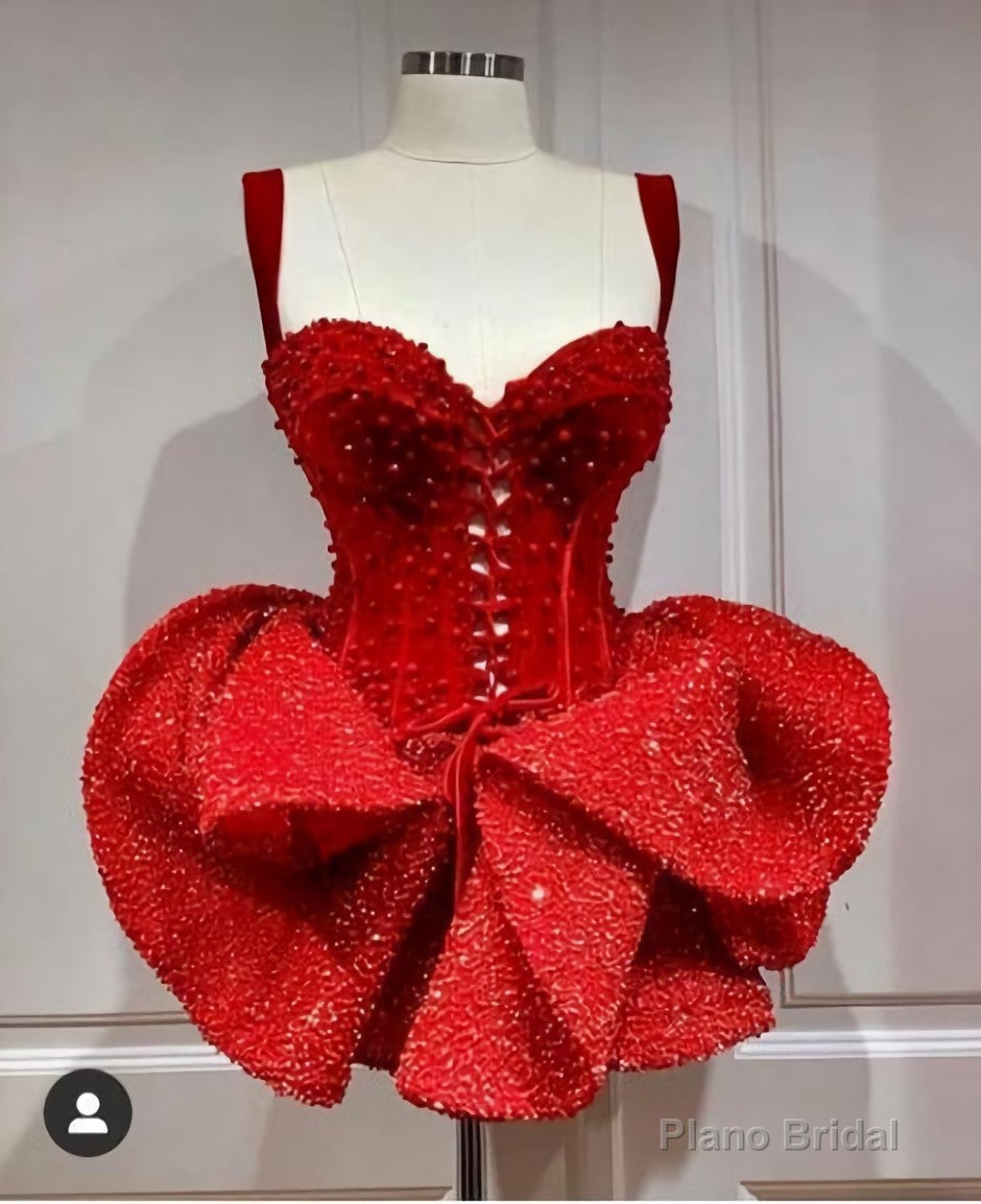 Cute Homecoming Dress, Pretty Graduation Dress, Red Homecoming Dresses Main image