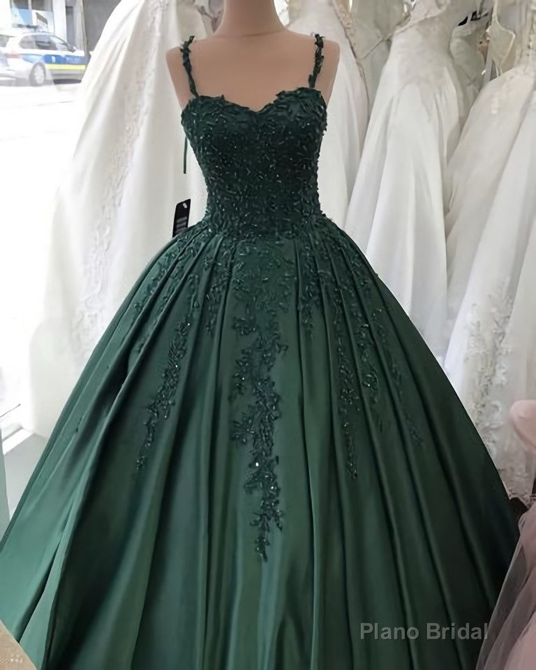 Spaghetti Straps Quinceanera Dresses, Sweetheart Ball Gown Lace Beaded Main image