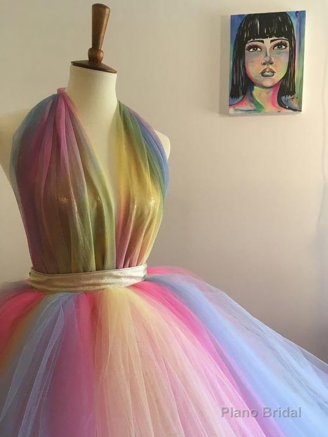 High Low Rainbow Tulle Prom Dress Secondary image