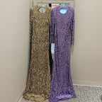 Modest Long Sleeves Sequins Mermaid Prom Dresses