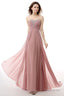 Dusty Pink A-Line Sweetheart Pleated Prom Dresses