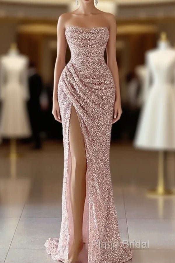 Dusty Pink Square Neck Sleeveless Mermaid Formal Prom Dresses Main image