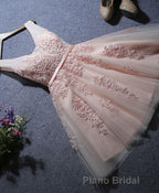 Cute A Line Tulle Lace Short Formal Prom Dresses, Homecoming Dresses