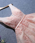 Cute A Line Tulle Lace Short Formal Prom Dresses, Homecoming Dresses