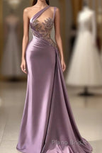 Sexy Purple Mermaid One-Shoulder Formal Prom Dress