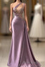 Sexy Purple Mermaid One-Shoulder Formal Prom Dress