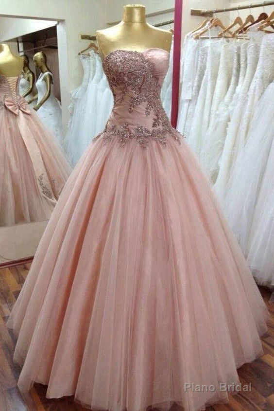sexy tulle prom dress sleeveless beaded tulle prom dress long prom dresses formal dress Main image