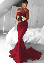 Elastic Satin Prom Dresses Trumpet/Mermaid Sweetheart Court Train With Pleated