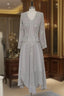 Elegance Silver Mother Of The Bride Dresses A-line With Jacket Chiffon