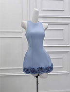 Elegant 3D Flower Satin Birthday Dresses Homecoming Dresses