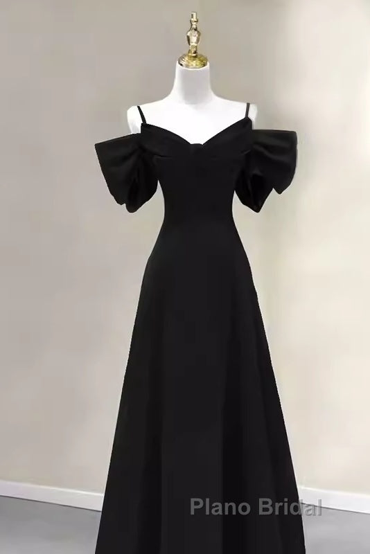 Elegant A Line Black Long Formal Prom Dresses Formal Evening Dresses Secondary image