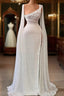 Elegant A-line Sequins Split Bridal Dresses With Beads