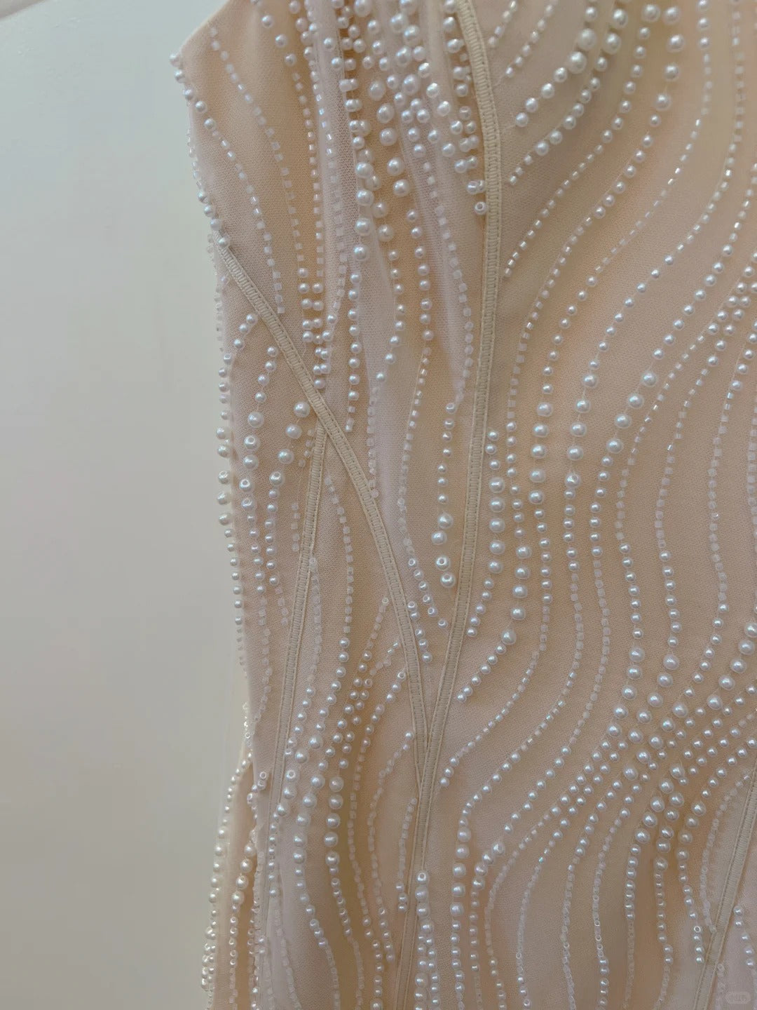 Elegant A-Line Strap Pearl Tulle Long Formal Prom Dresses