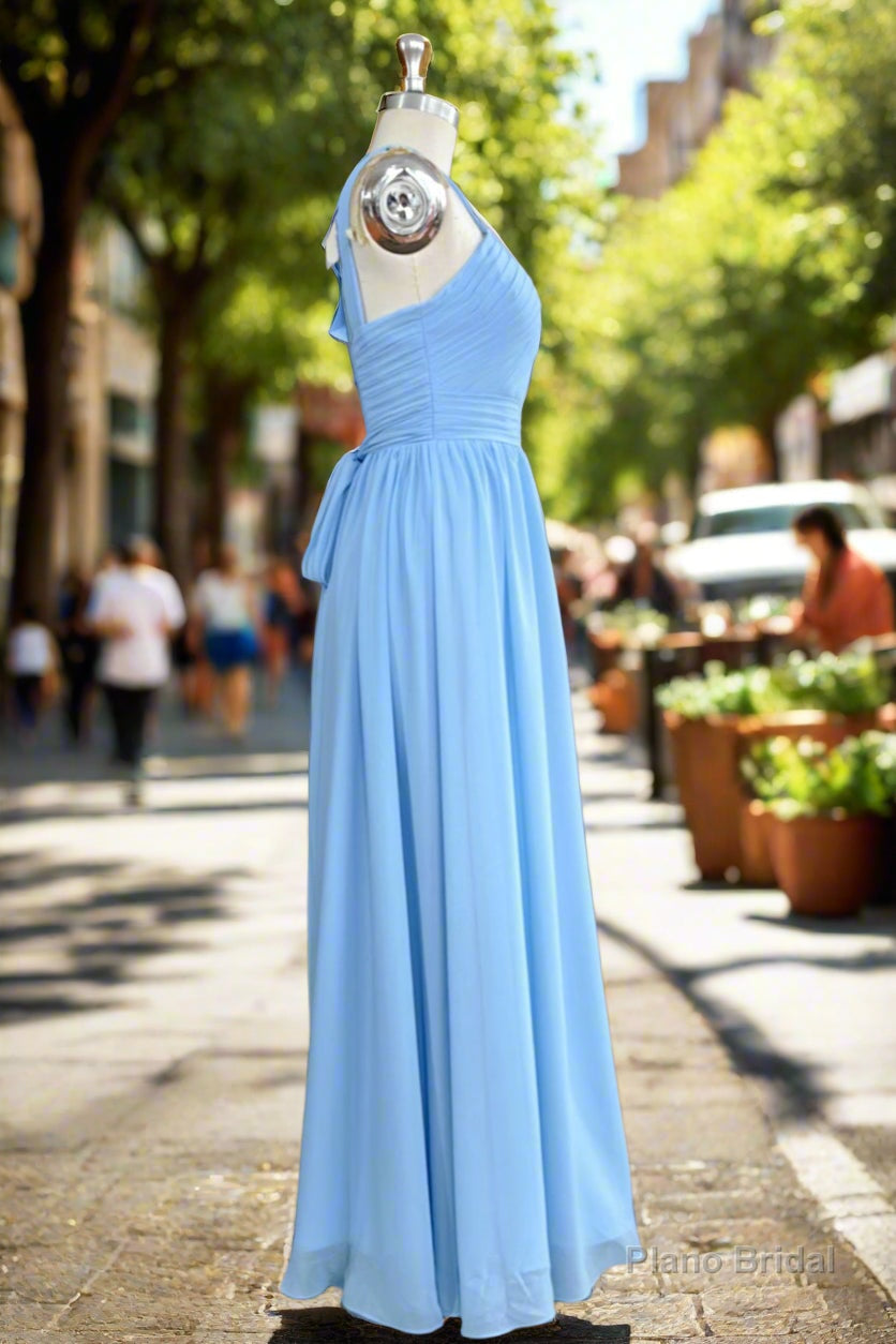 Elegant A-line Straps Chiffon Floor Length Bridesmaid Dresses Secondary image