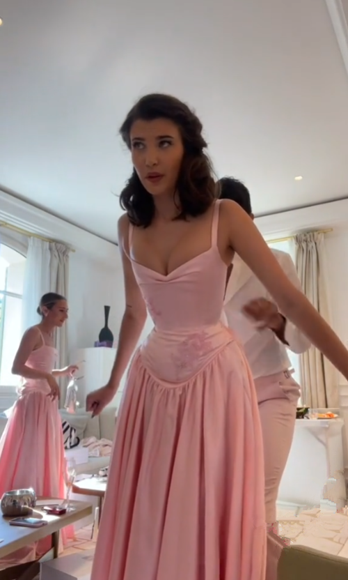 Elegant A Line Straps Pink Satin Long Length Formal Prom Dresses Birthday Outfits