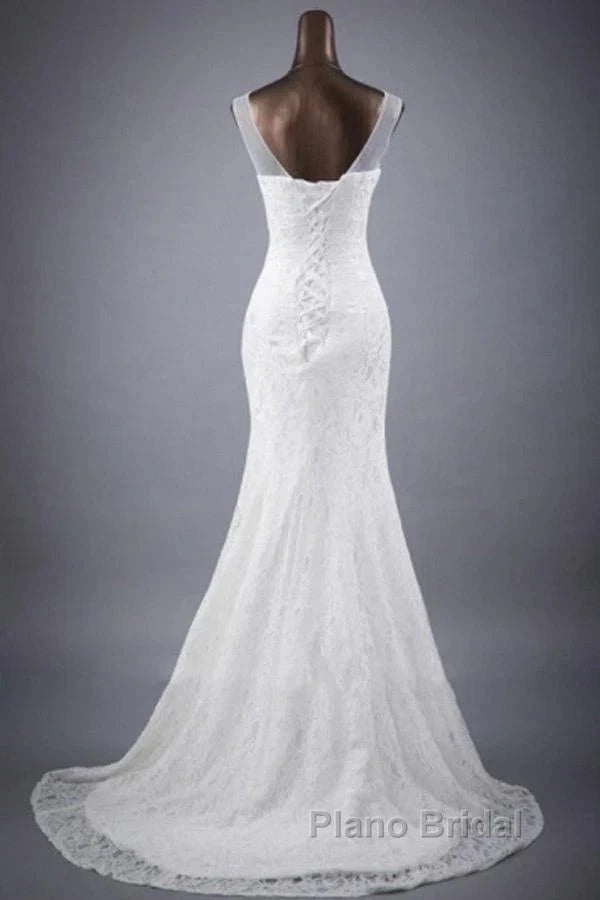 Elegant And Noble Lace Sleeveless Speaker/Mermaid And Floor Length Wedding Dresses Secondary image
