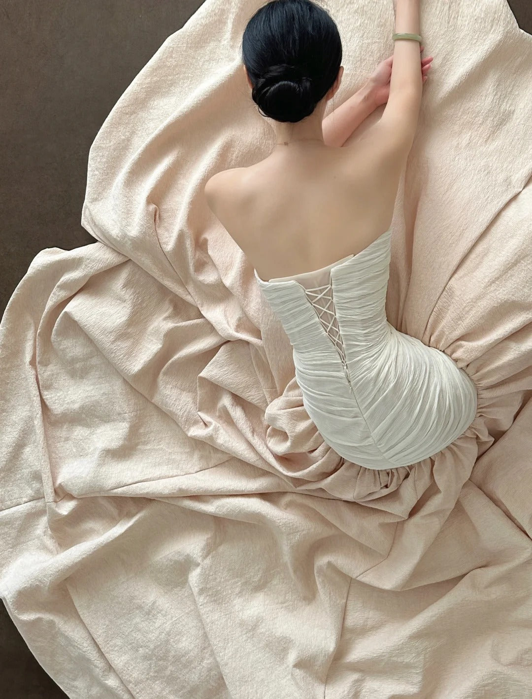 Elegant And Retro Pink And White Irregular Tulle Long Formal Prom Dresses Wedding DressesP4026