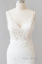 Elegant Appliques V-neck Sheath Wedding Dress