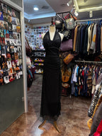 Elegant Black Mermaid Halter Neck Chiffon Long Formal Prom Dresses