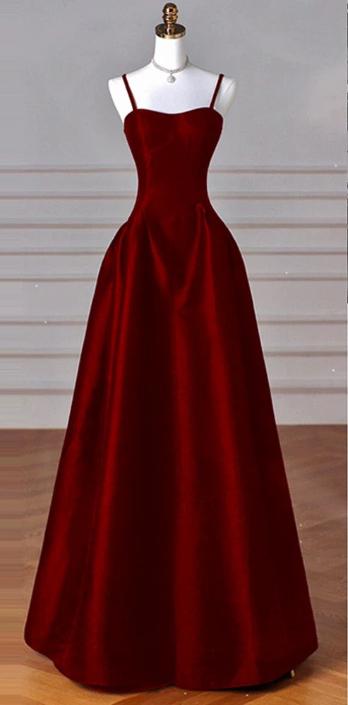 Elegant Black A-Line Satin Long Formal Prom Dresses Long Formal Prom Dresses