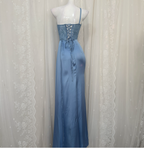 Elegant Blue Mermaid One-Shoulder Sequin Beaded Long Formal Prom Dresses