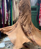 Elegant Brown And Gold Mermaid Halter-Neck Embroidered Beaded Chiffon Long Formal Prom Dresses