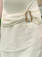 Elegant Chiffon Ivory Strap Irregular Birthday Dresses Homecoming Dresses