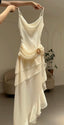 Elegant Chiffon Ivory Strap Irregular Birthday Dresses Homecoming Dresses