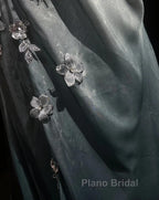 Elegant Chiffon Mermaid Gown  For Formal Prom&Party Spaghetti Strap Sequined Applique Evening Gown