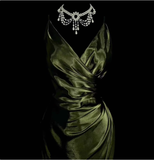 Elegant Dark Green Spaghetti Strap V-Neck Ruched Satin Long Formal Prom Dresses