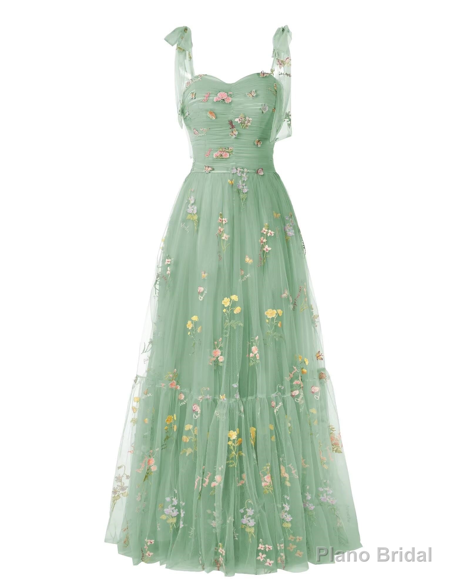 Elegant Embroidery Dark Green Prom Dresses Sweetheart Spaghetti Straps A Line Party Dress Long Simple Formal Dress Secondary image