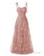 Elegant Embroidery Dusty Rose Prom Dresses Sweetheart Spaghetti Straps A Line Party Dress Long Simple Formal Dress