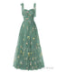 Elegant Embroidery Peacock Prom Dresses Sweetheart Spaghetti Straps A Line Party Dress Long Simple Formal Dress