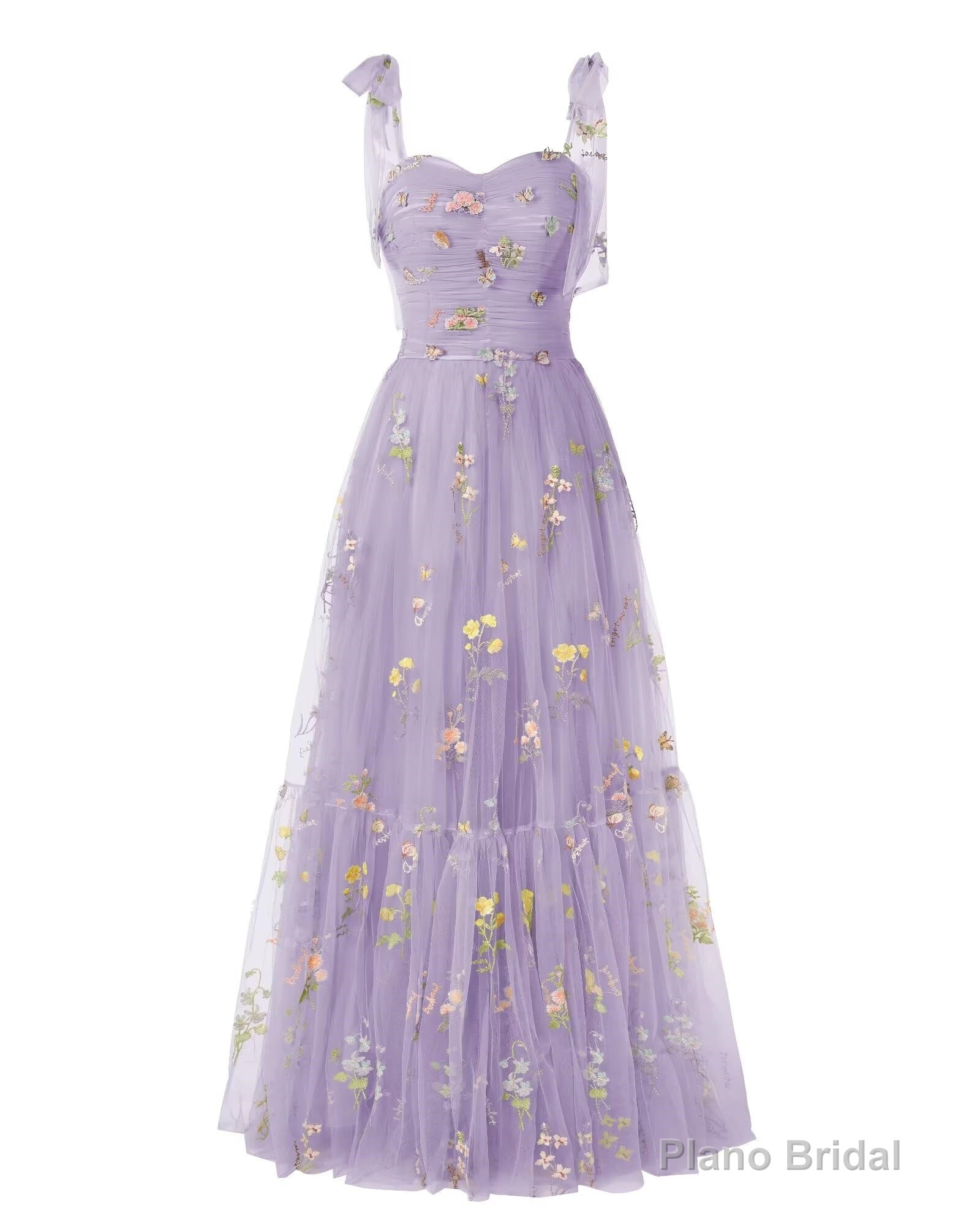 Elegant Embroidery Purple Prom Dresses Sweetheart Spaghetti Straps A Line Party Dress Long Simple Formal Dress Main image