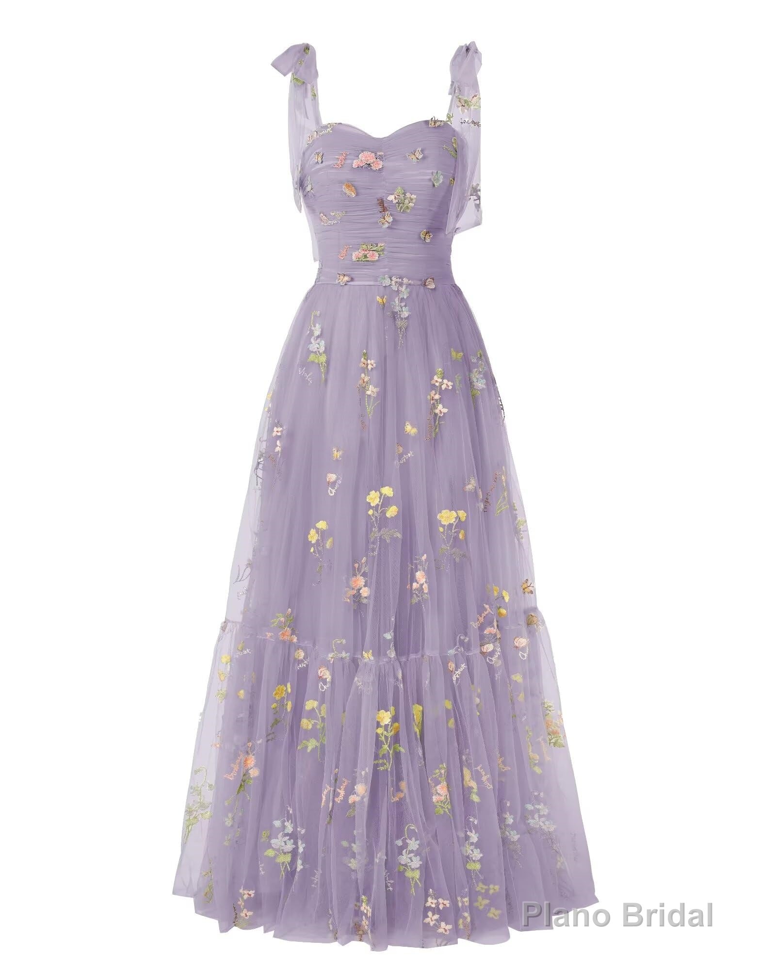 Elegant Embroidery Purple Violet Prom Dresses Sweetheart Spaghetti Straps A Line Party Dress Long Simple Formal Dress Secondary image