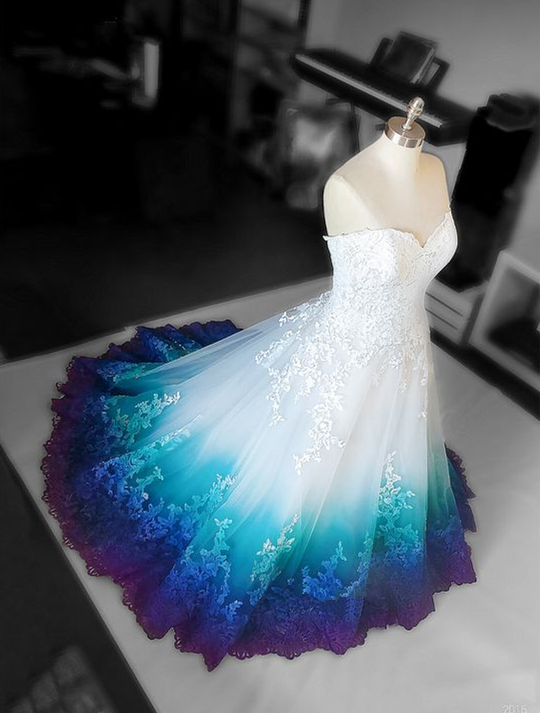 Colorful Ombr¨¦ Wedding Dresses Ball Gown Secondary image