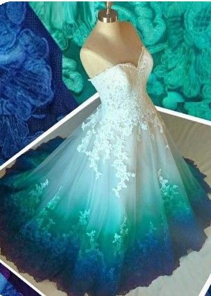 Colorful Ombr¨¦ Wedding Dresses Ball Gown
