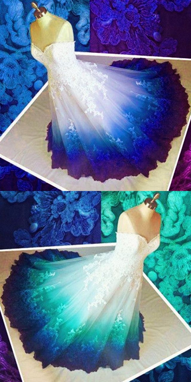 Colorful Ombr¨¦ Wedding Dresses Ball Gown