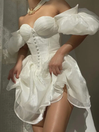 Elegant Glitter Sweetheart Mini 17Th Birthday Dresses White Birthday Outfit