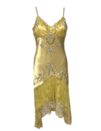 Elegant Gold Spaghetti Straps Satin Lace Beaded Cocktail Dresses A Line Homecoming Dresses Birthday Outfits