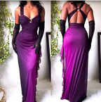 Affordable Dresses Under $160||Elegant Gradient Navy Blue Sheath Spaghetti Straps Sparkling Chiffon  Formal Prom Dresses For Party
