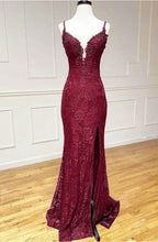 Elegant  Mermaid Formal Dresses Under $170’Ã?Charming Grape Spaghetti Straps Applique Long Backless Formal Prom Dresses With Slit