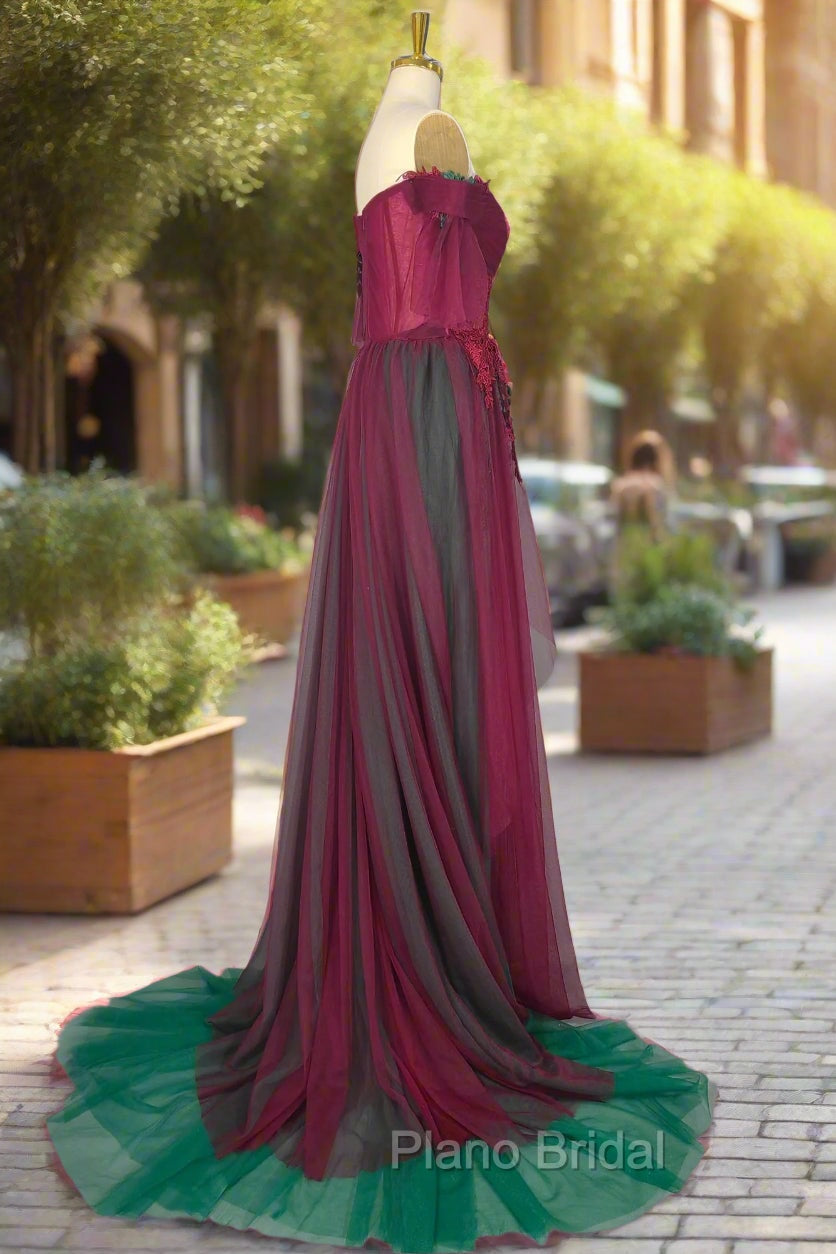 Elegant Green Off The Shoulder Tulle Formal Prom Dresses Vintage Formal Prom Gowns