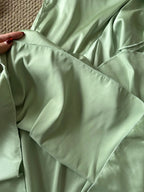 Elegant Green Slim Fit Halter Backless Ruffle Satin Formal Prom Dresses