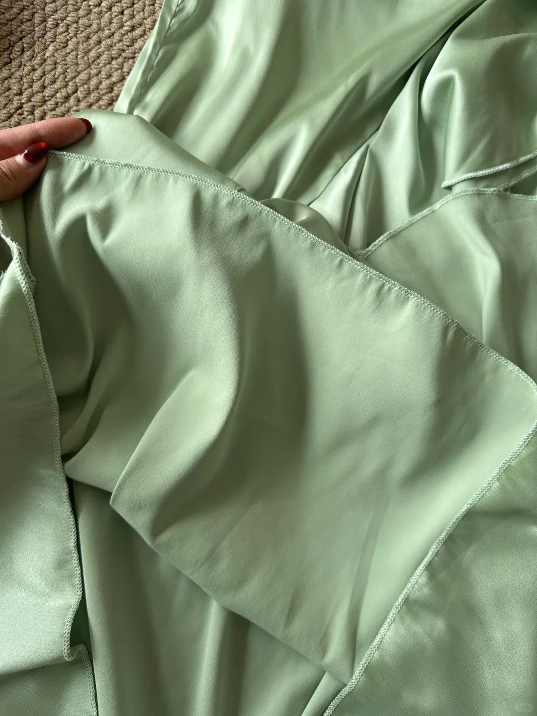 Elegant Green Slim Fit Halter Backless Ruffle Satin Formal Prom Dresses