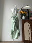 Elegant Green Slim Fit Halter Backless Ruffle Satin Formal Prom Dresses